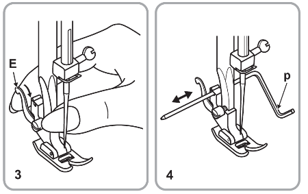 SNMD33A1 Montieren des Naehfusshalters 2